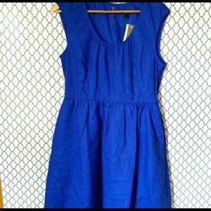 J. Crew Blue Keyhole Back A-Line Dress SZ 10